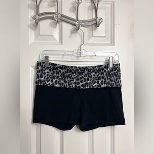 Victoria’s Secret PINK Leopard Rhinestone Foldover Micro Yoga Shorts NWOT